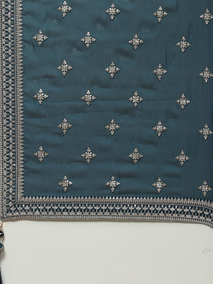 Zari Jaal Handloom Kurta With Palazzo &amp; Dupatta
