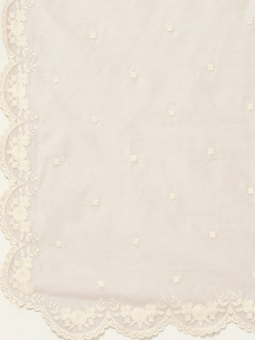 Resham Booti Cotton Kurta With Pant &amp; Dupatta