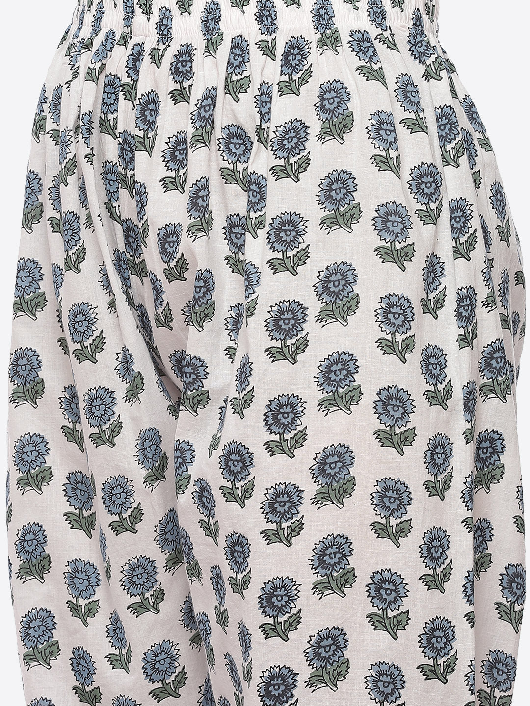 Floral Printed Cotton Kurta With Printed Pant