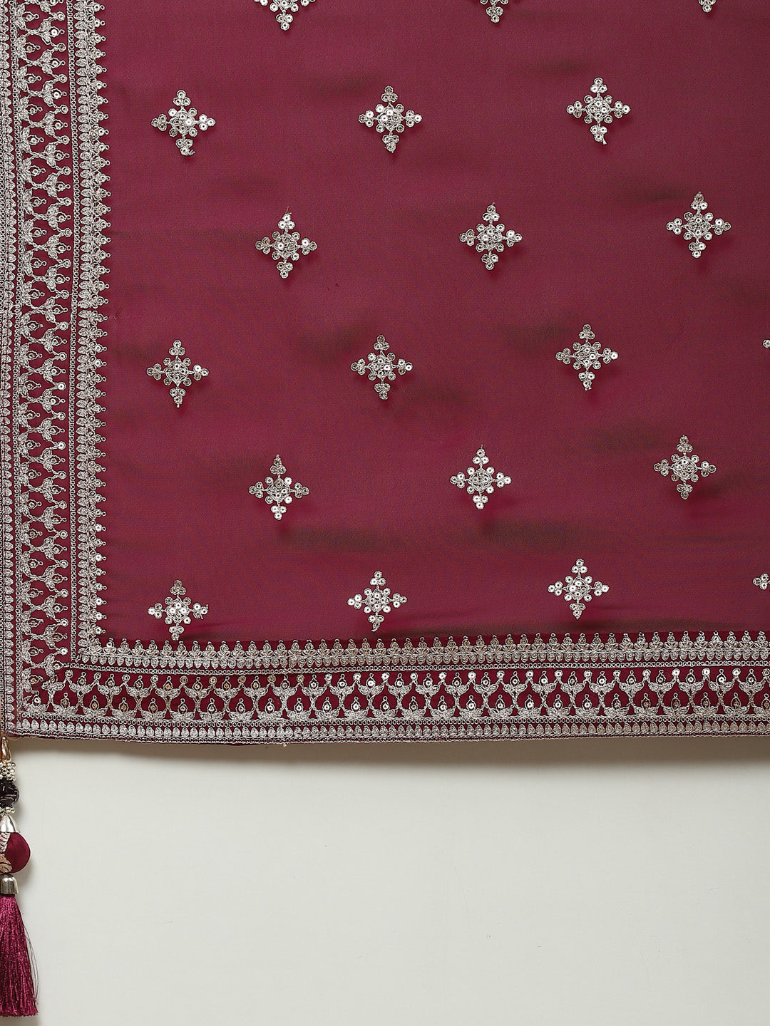 Zari Jaal Handloom Kurta With Palazzo &amp; Dupatta
