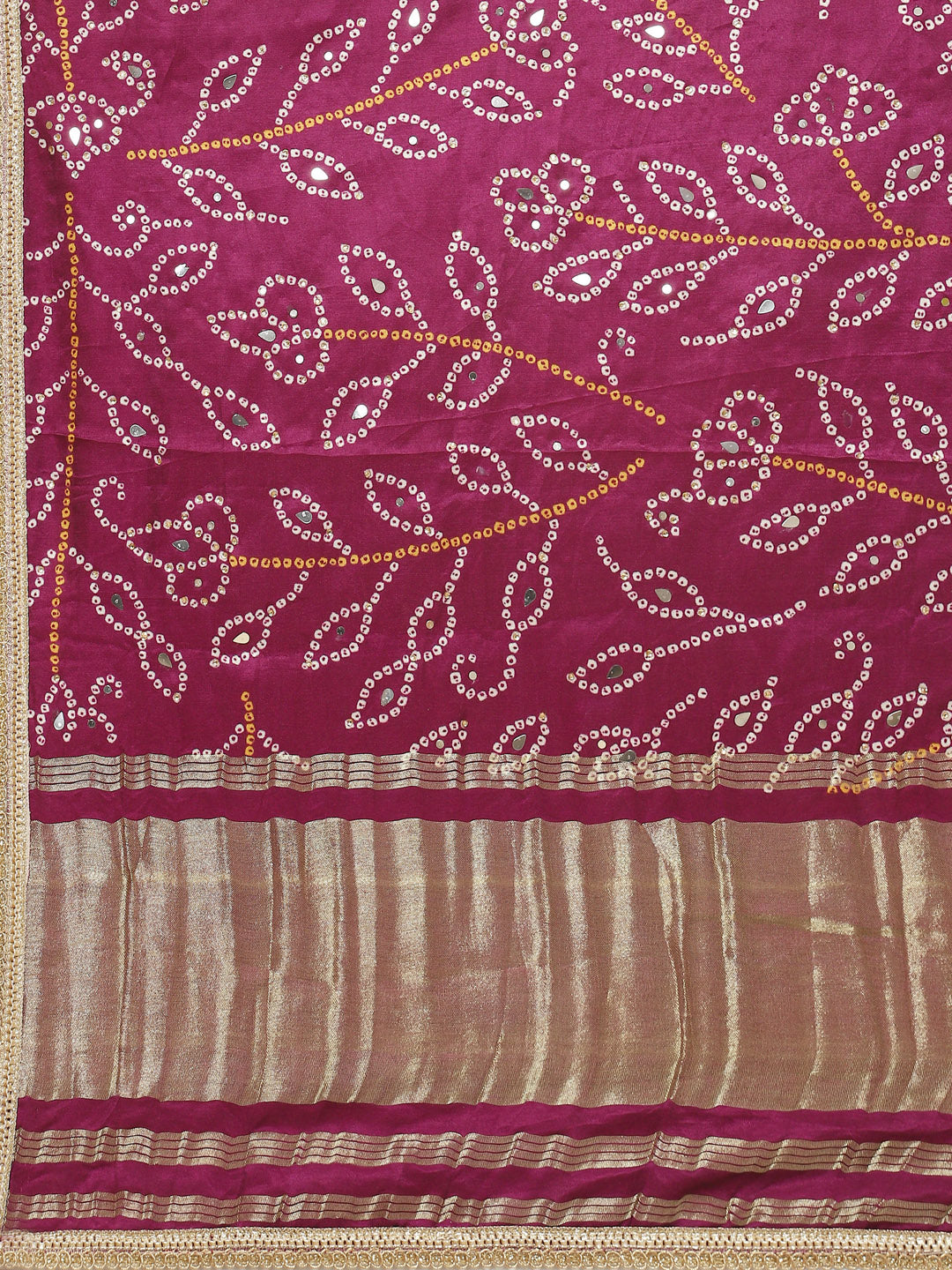 Zari Booti Neck Zari Embroidered Handloom Kurta With Palazzo &amp; Dupatta