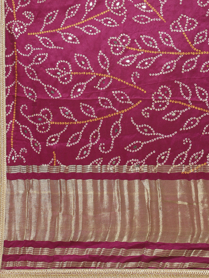 Zari Booti Neck Zari Embroidered Handloom Kurta With Palazzo &amp; Dupatta