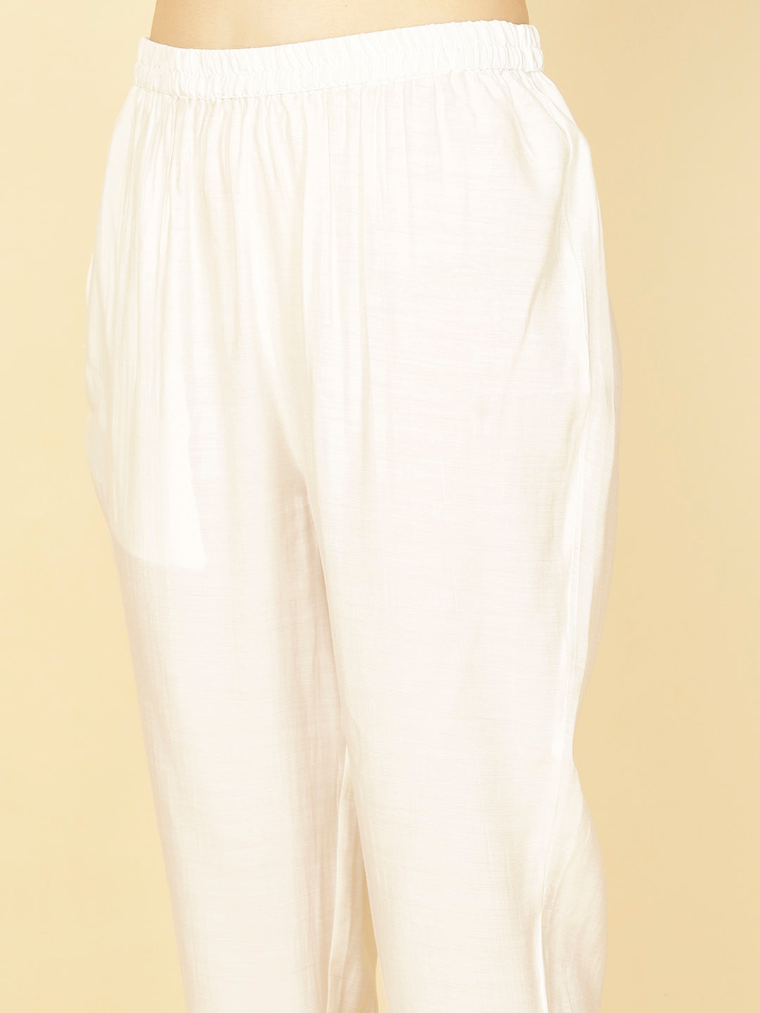 Resham Embroidery Cotton Kurta With Pants &amp; Dupatta