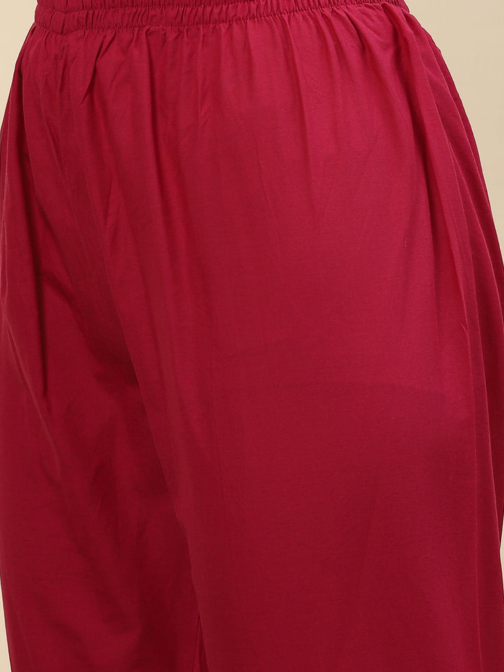 Mirror Embroidered &amp; Lehriya Chanderi Kurta With Pants