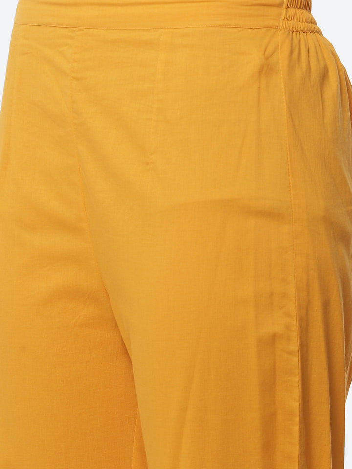 Printed Gota Work Cotton Kurti With Pant