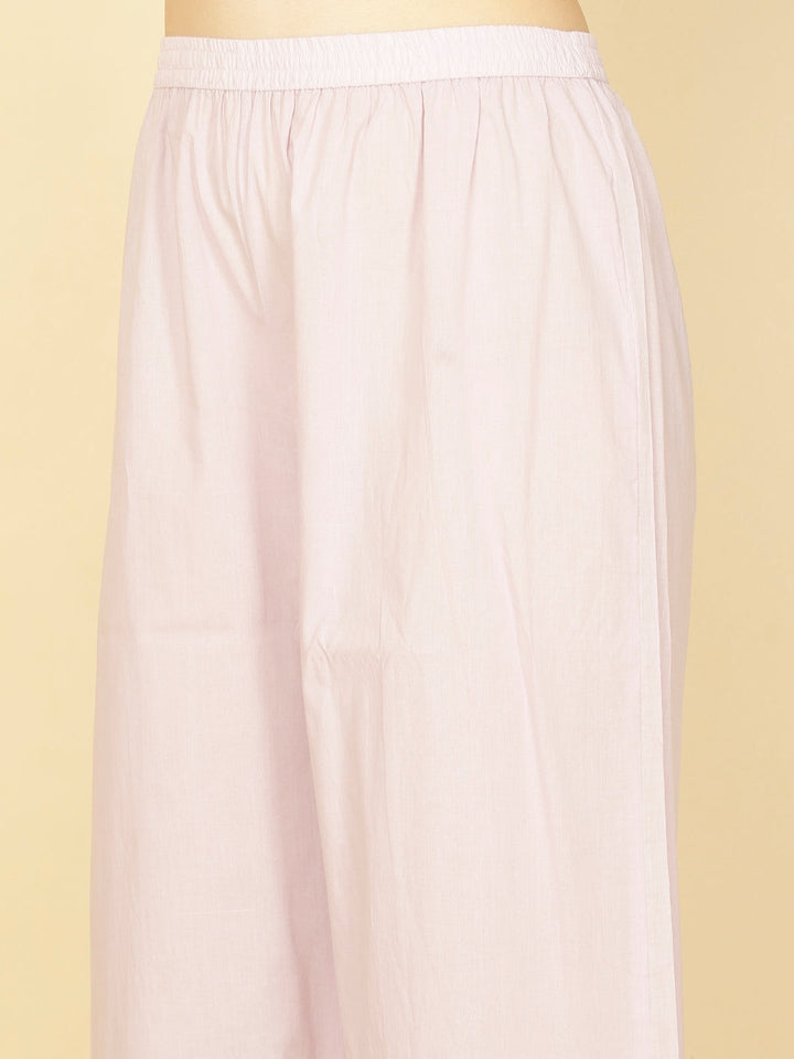 Thread Embroidery Cotton Kurta With Pants