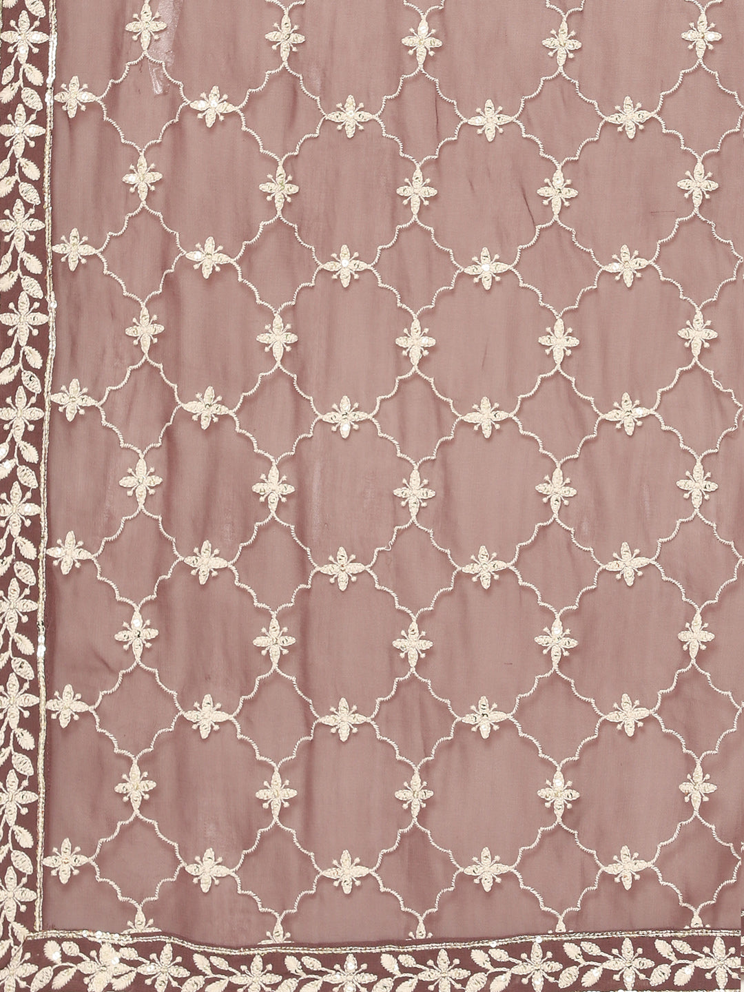 Resham Embroidered Georgette Kurta With Garara &amp; Dupatta