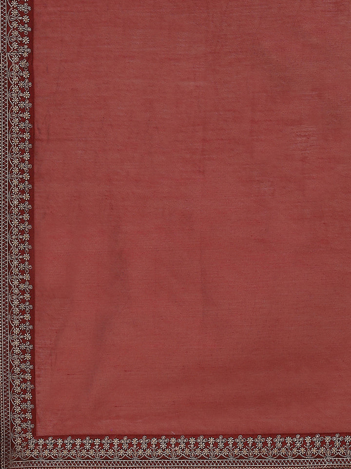 Resham Booti Cotton Kurta With Pants &amp; Dupatta