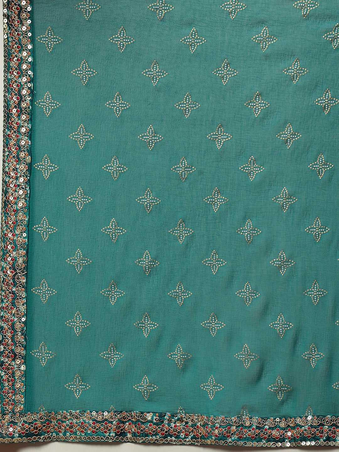 Bandhani Printed Cotton Kurta With Pants &amp; Dupatta