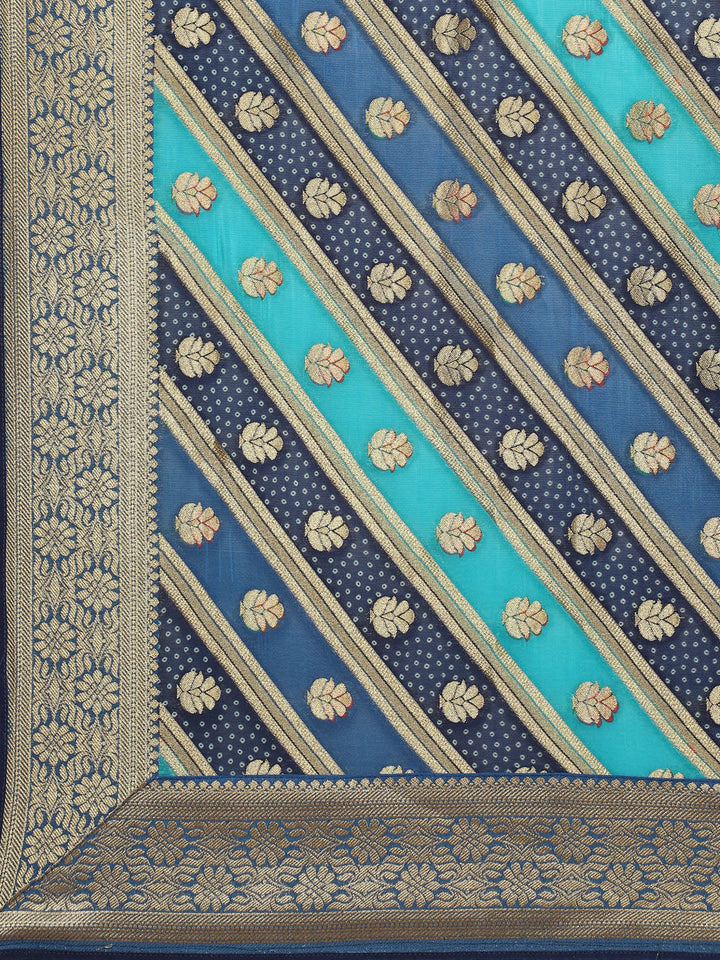 Zari Booti Neck Zari Embroidered Handloom Kurta With Garara &amp; Dupatta