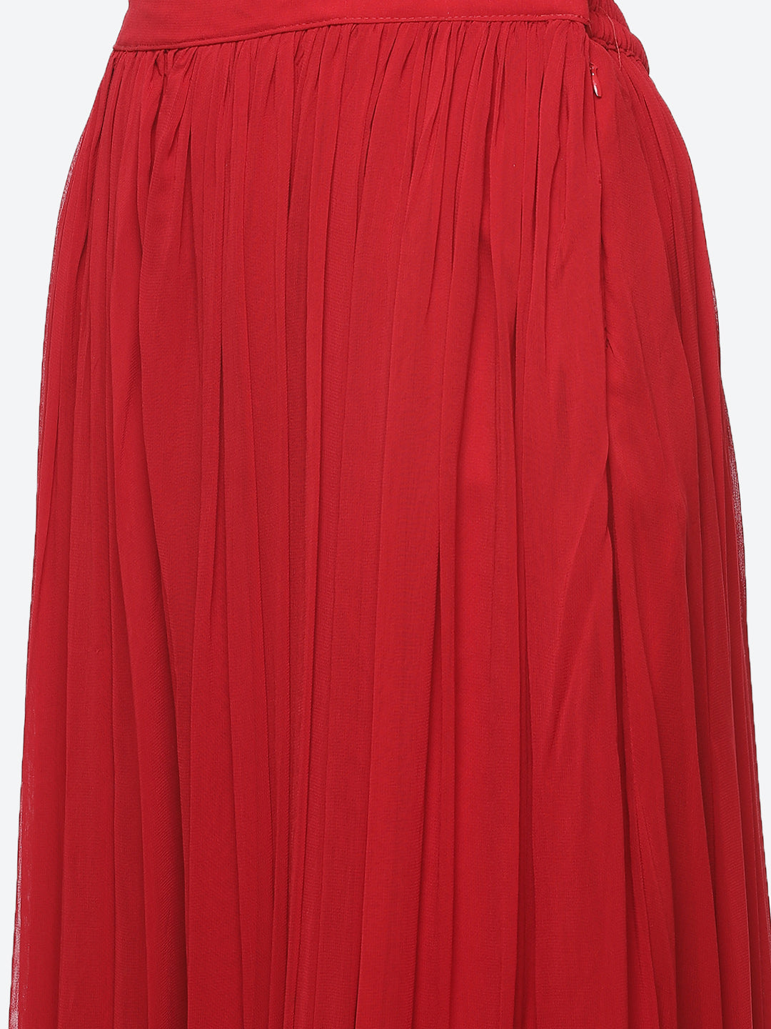 Mirror Work Georgette Crop Top With Palazzo &amp; Jacket