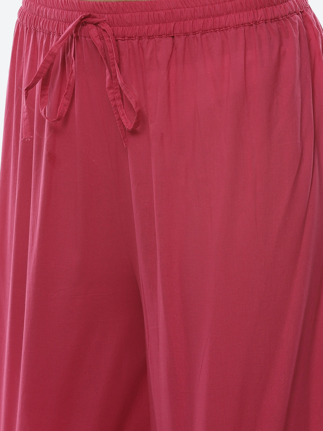 Zari Work Embroidered Chanderi Kurti With Palazzo