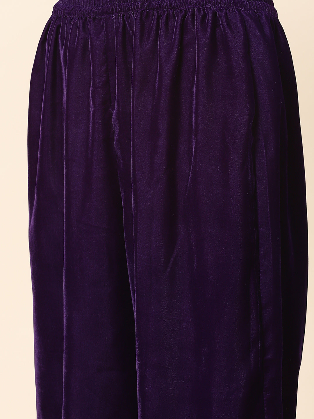 Zari Embroidered Velvet Kurta With Palazzo