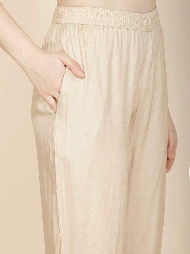 Floral Woven Tissue Kurta With Pants &amp; Dupatta