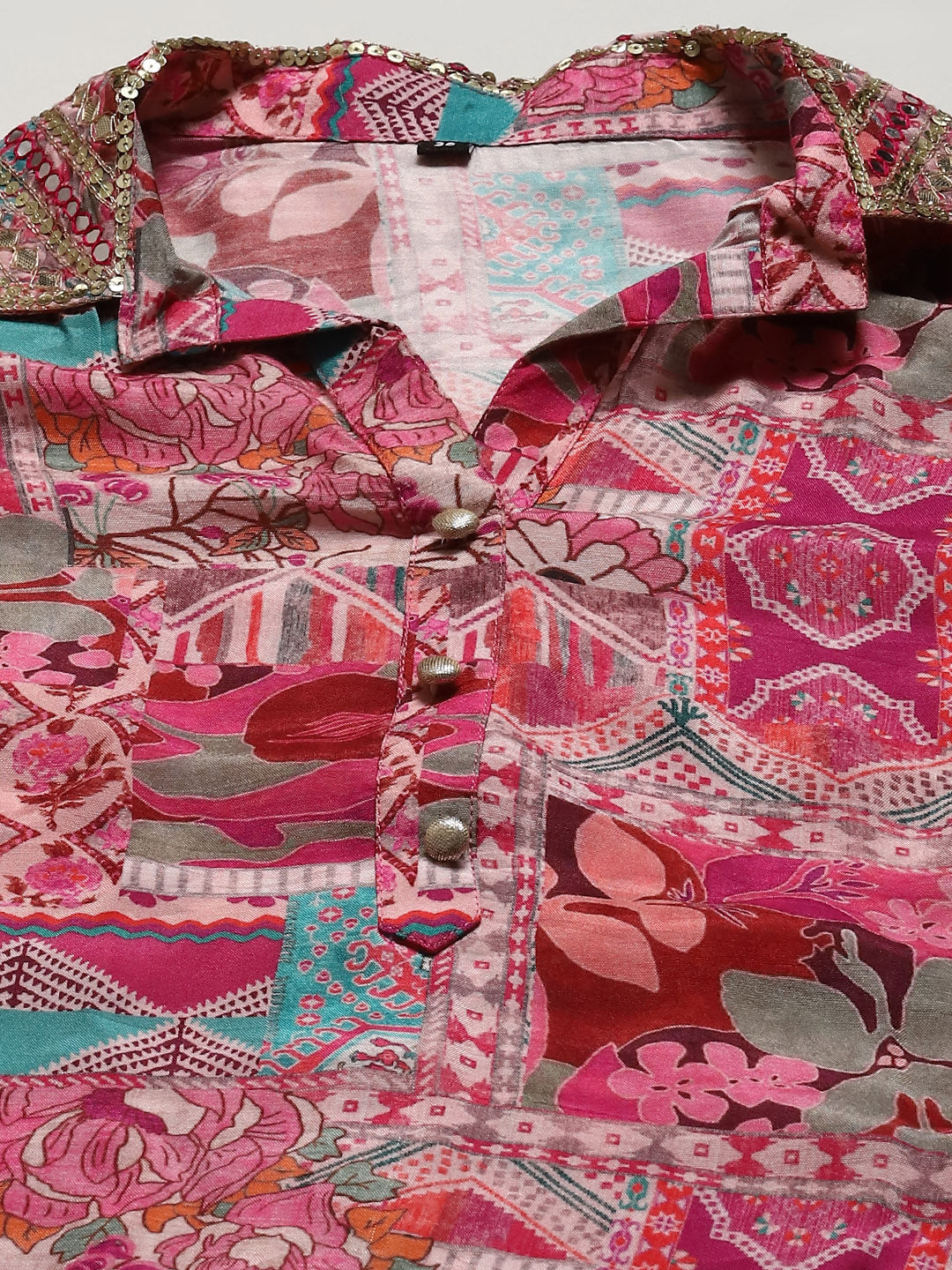 Printed Muslin Kurta With Pants