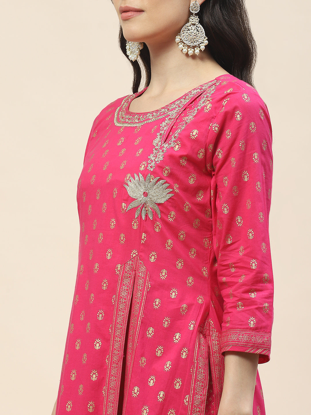 Embroidered Cotton Anarkali Kurta