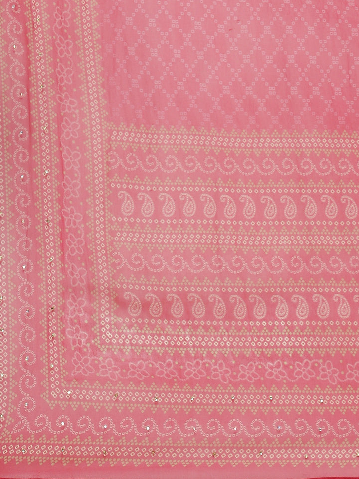 Digital Printed Crepe Kurta With Sharara &amp; Georgette Dupatta