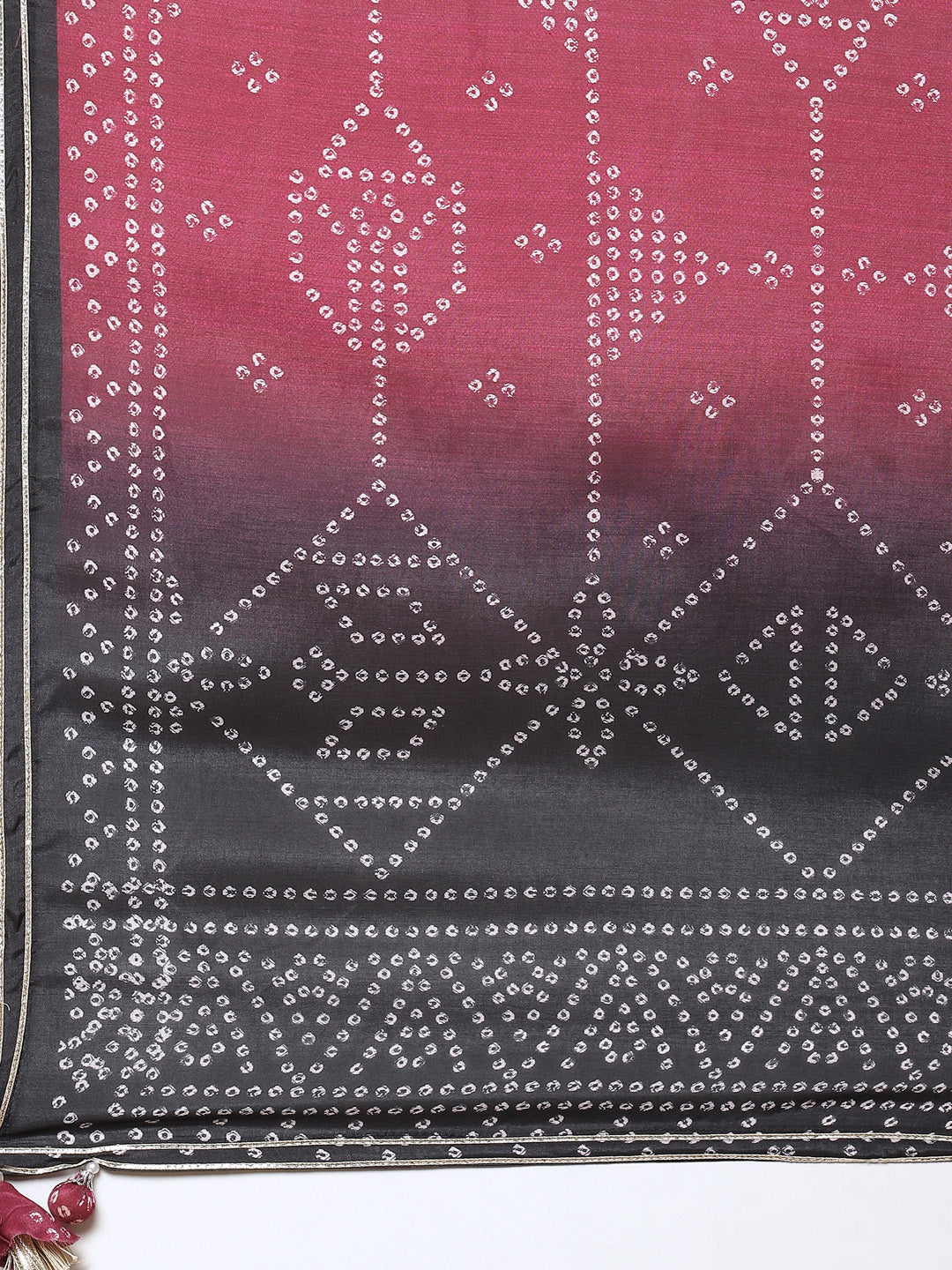 Printed Gota Neck Cotton Kurta With Palazzo &amp; Dupatta