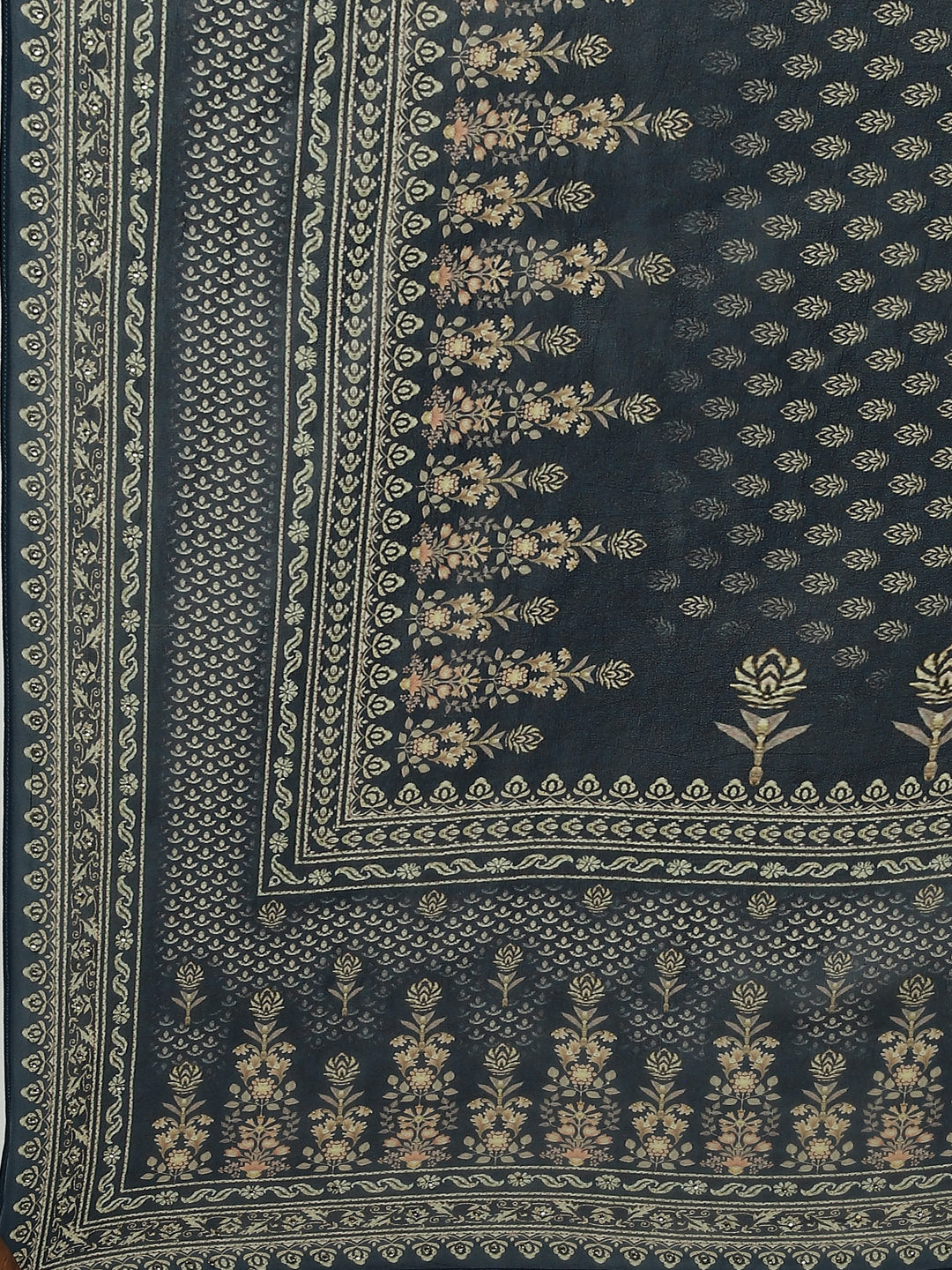 Floral Digital Printed Crepe Kurta With Palazzo &amp; Net Dupatta