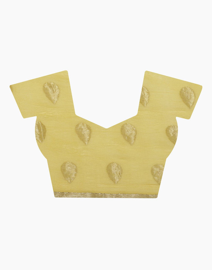 MBZ Meena Bazaar-Yellow Chiffon Saree