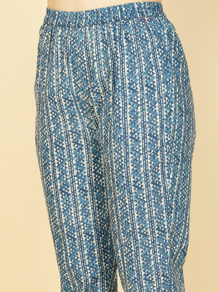 Paisley Printed Cotton Kurta With Pants &amp; Dupatta