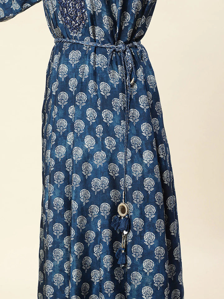 Floral Printed Handloom Anarkali Kirta