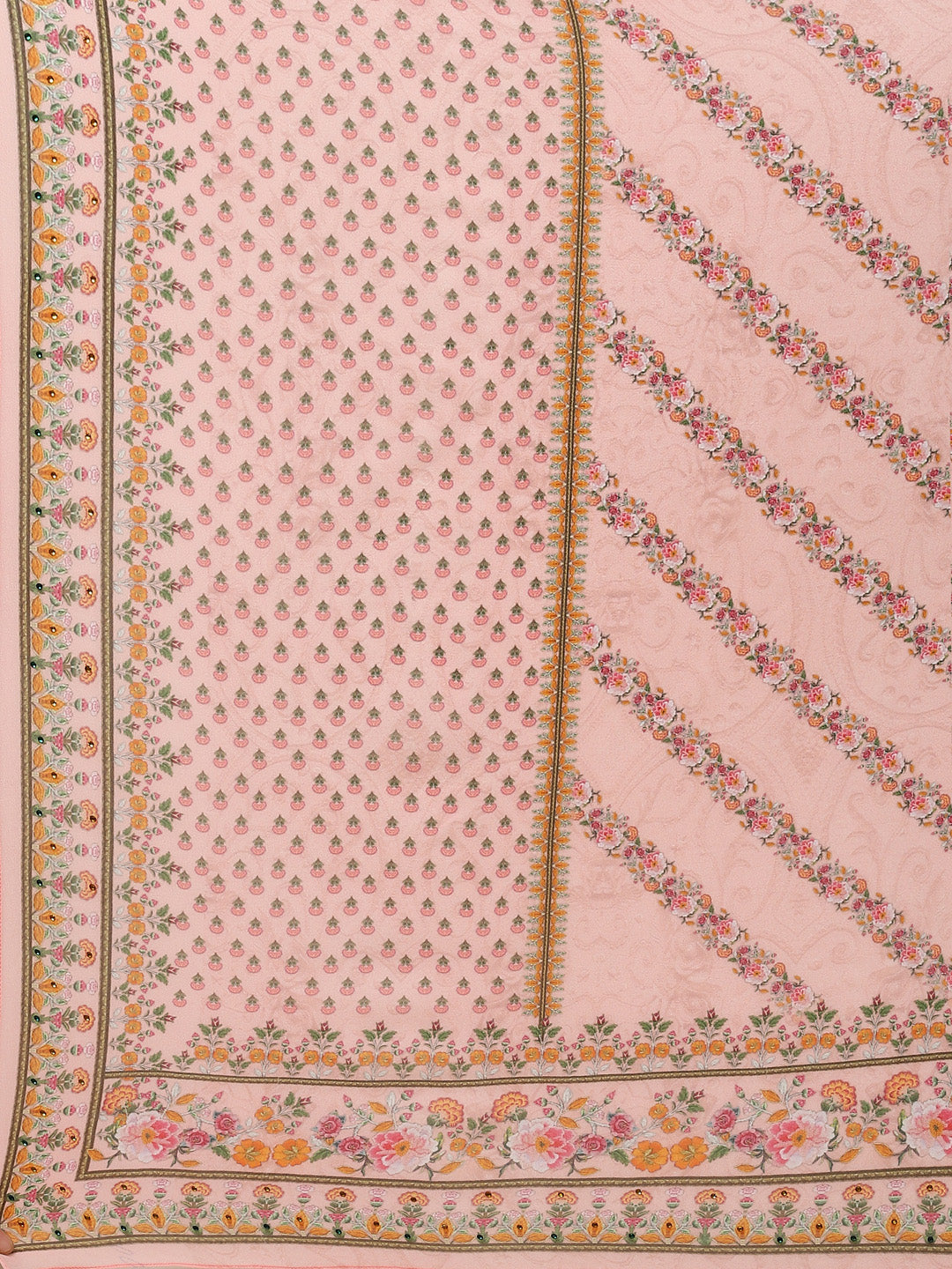 Floral Digital Printed Crepe Kurta With Sharara &amp; Net Dupatta