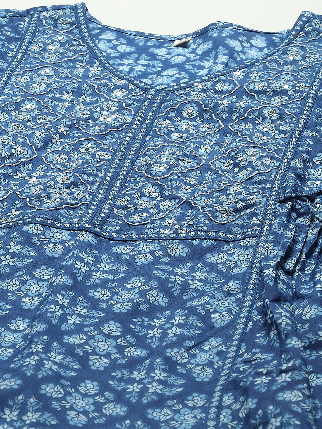 Printed Cotton Kurta With Pants &amp; Dupatta
