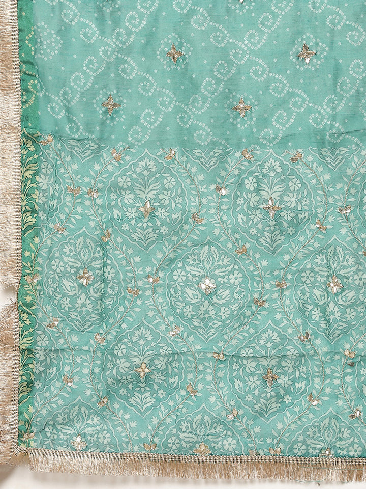 Embroidered Cotton Chanderi Lehenga Choli With Chanderi Dupatta