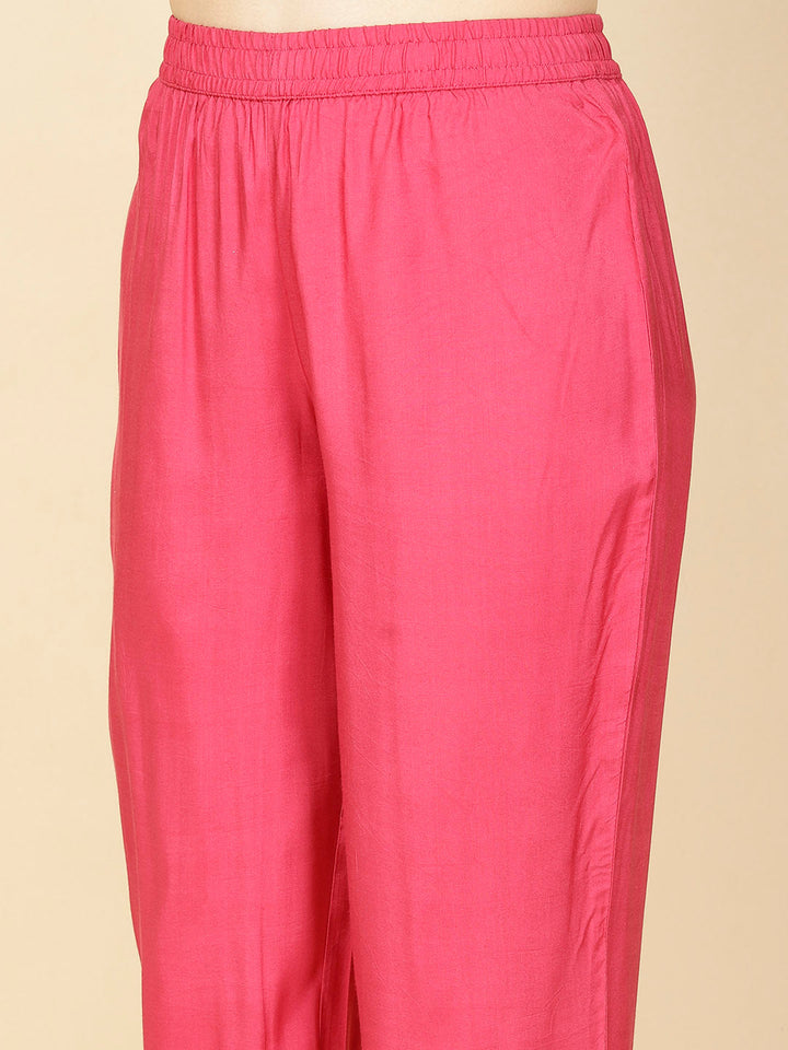 Floral Woven Tissue Kurta With Pants &amp; Dupatta