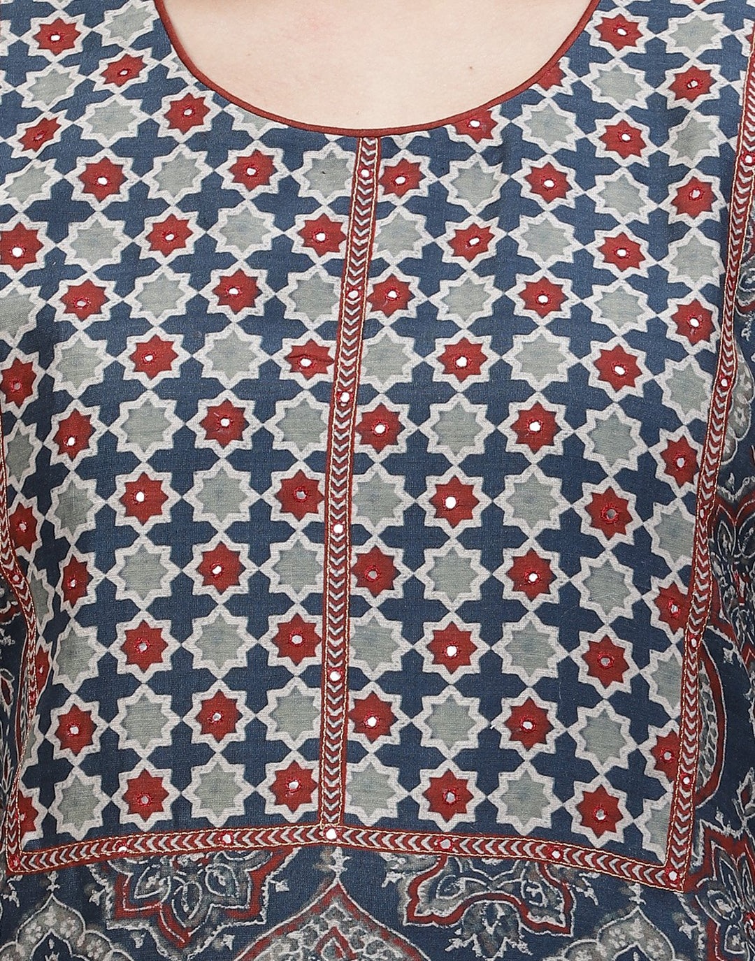 Printed Chanderi Kurti with Pant