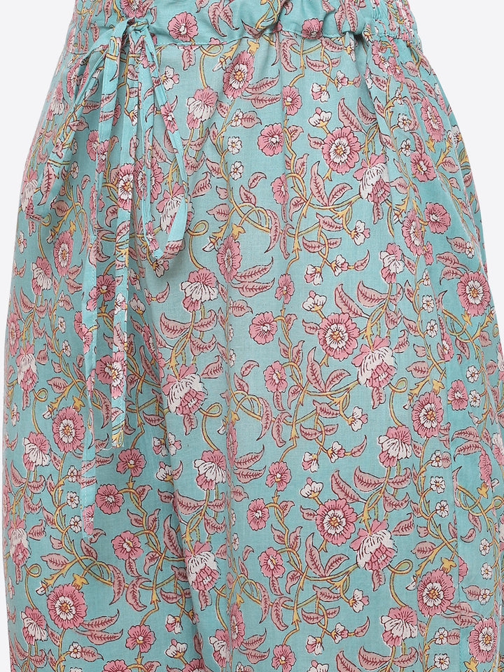Floral Printed Cotton Kurta With Pant