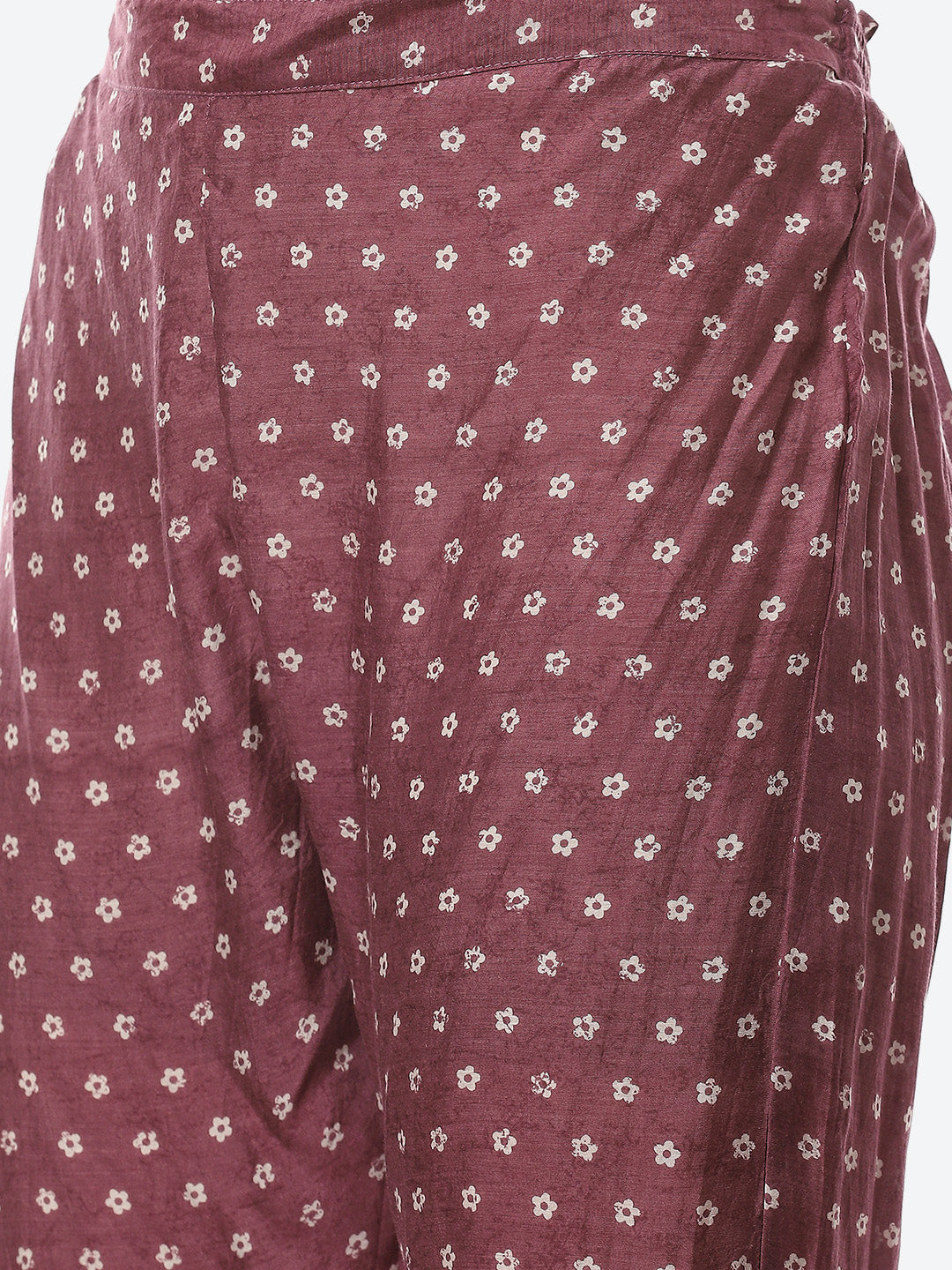 Floral Printed Muslin Kurti With Pant &amp; Jacket