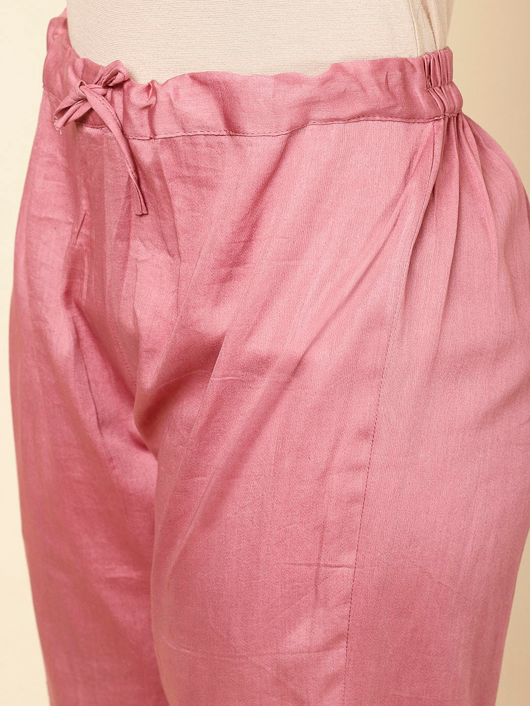 Embroidered Chanderi Kurta With Pants &amp; Dupatta
