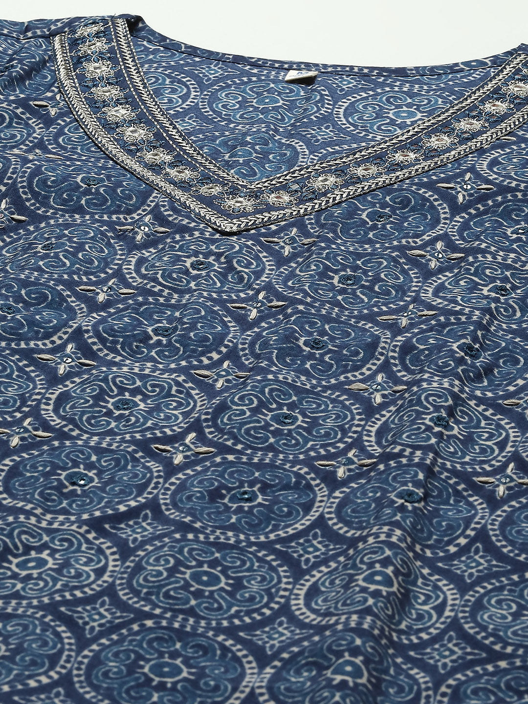 Printed Cotton Kurta With Pants &amp; Dupatta