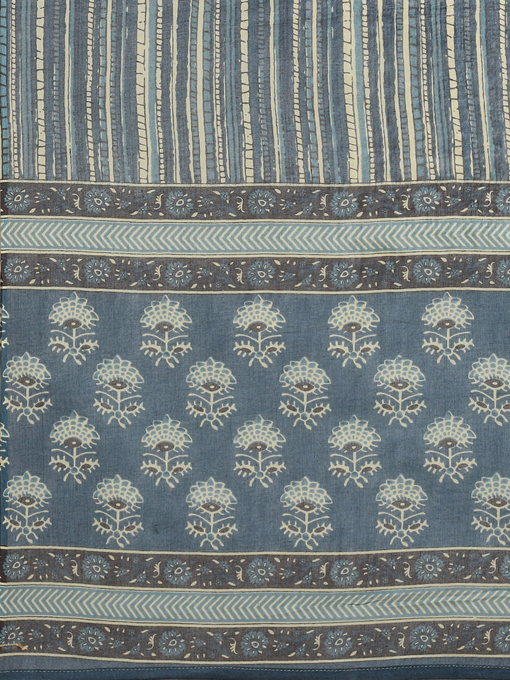Block Printed Cotton Stitched Salwar Kameez With Dupatta