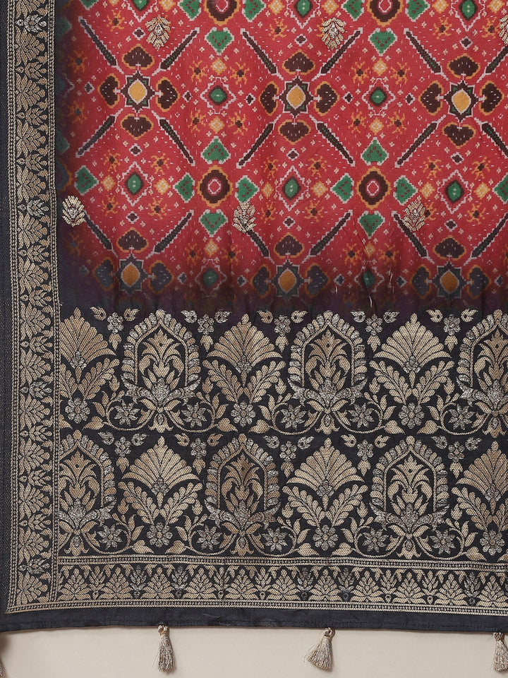 Zari Booti Cotton Kurta With Pants &amp; Dupatta