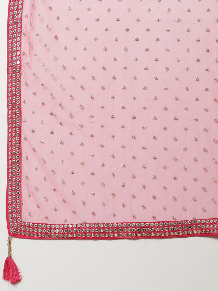 Zari Jaal Georgette Choli With Lehenga &amp; Net Dupatta