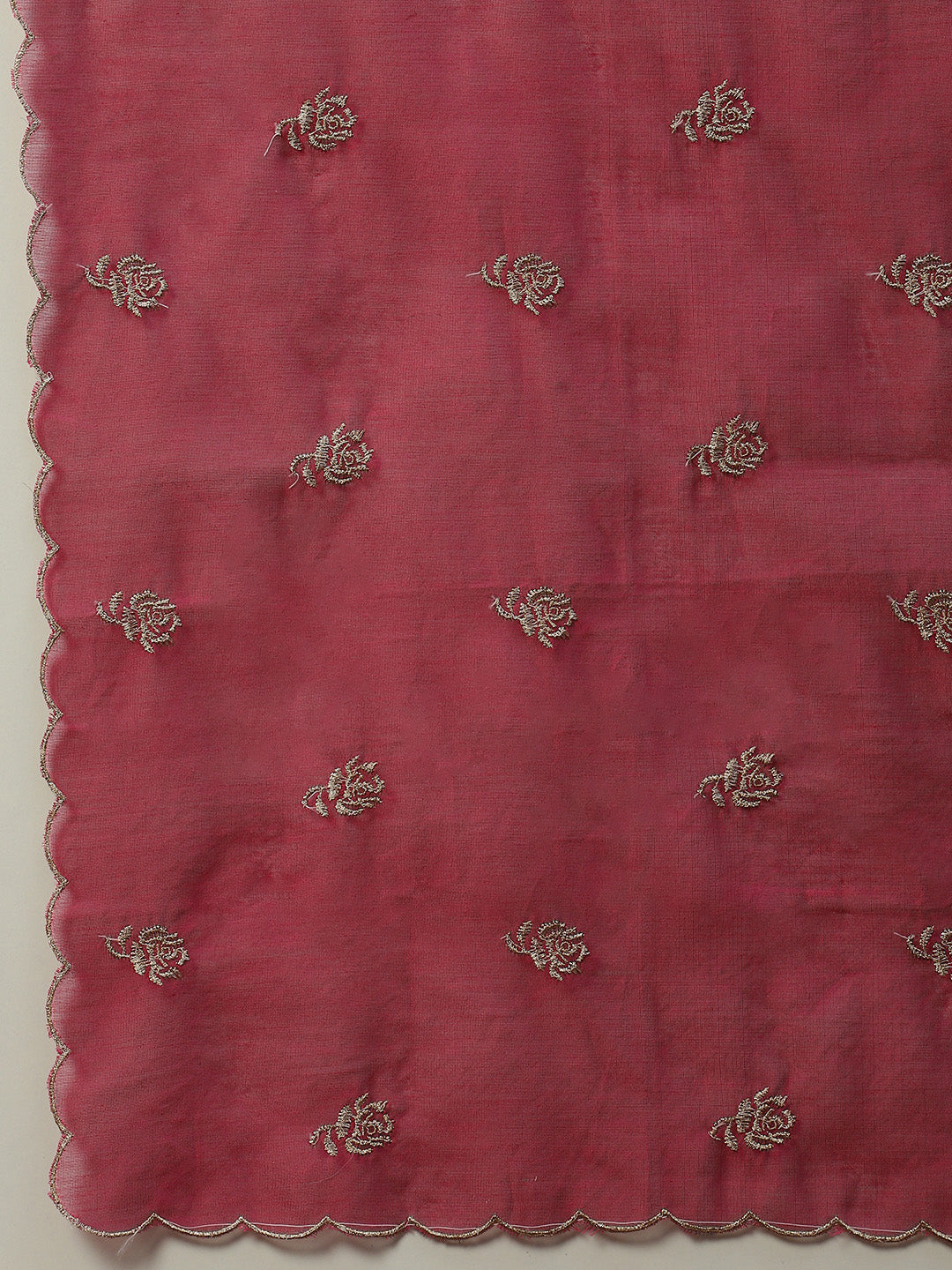 Zari Booti Cotton Kurta With Pants &amp; Dupatta