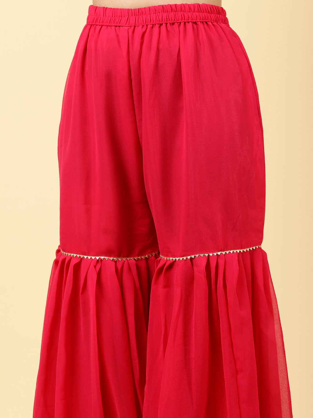 Sequin Georgette Kurta With Garara &amp; Dupatta