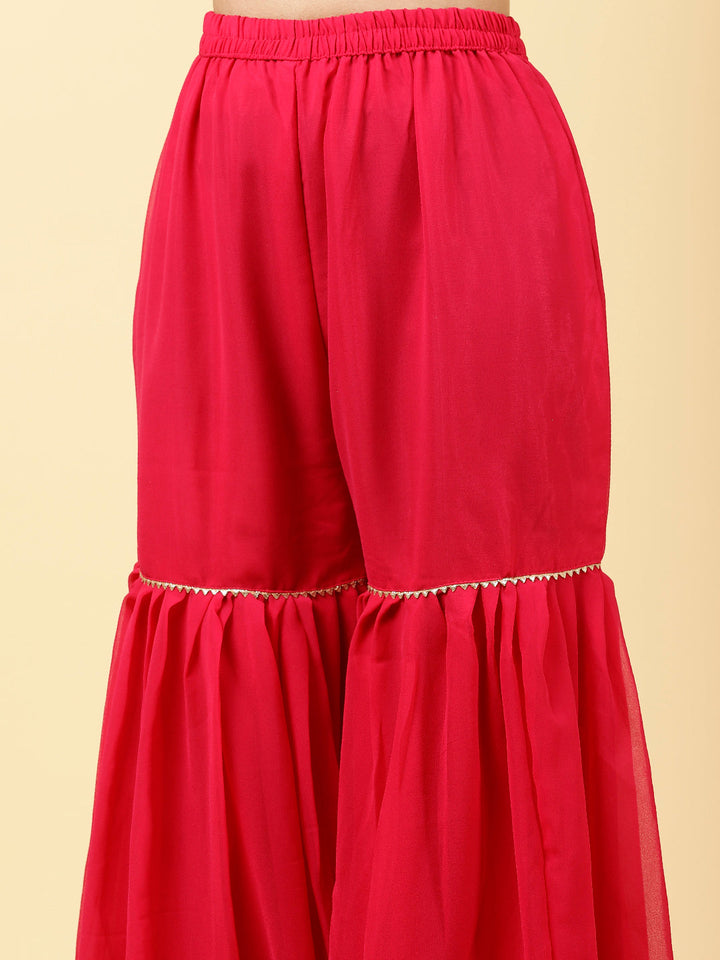 Sequin Georgette Kurta With Garara &amp; Dupatta