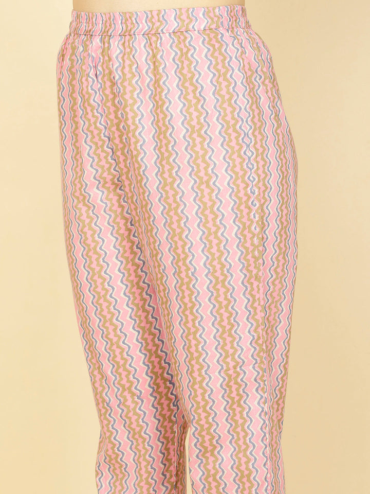 Abstract Printed Cotton Kurta With Pants