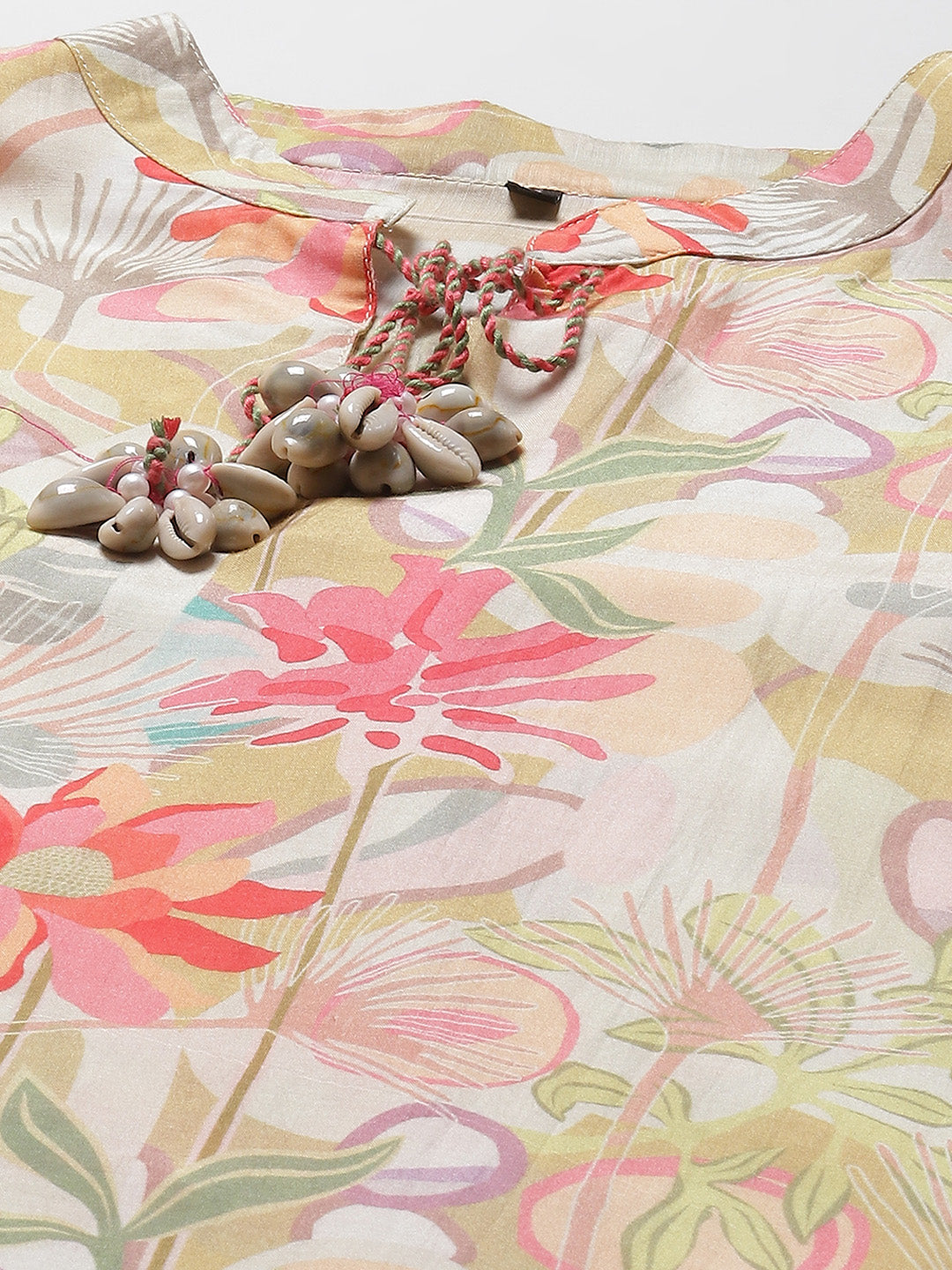 Floral Printed Muslin Kurti With Pants