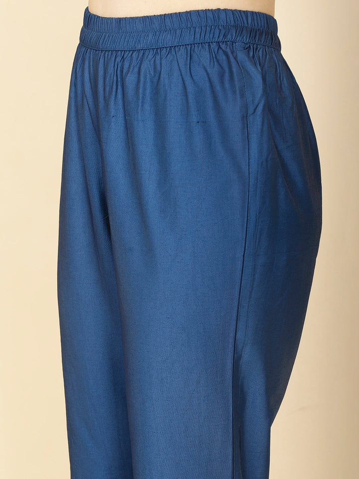 Abstract Printed Handloom Kurta With Pants &amp; Dupatta