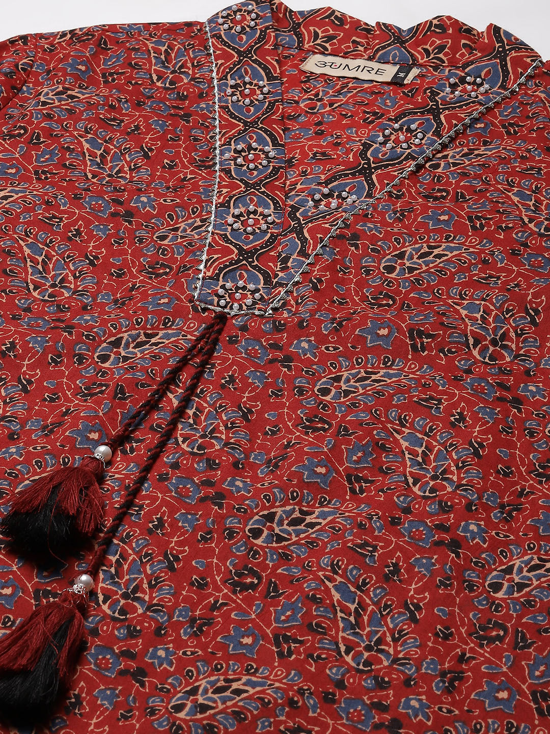 Paisley Printed Cotton Kurta With Pants