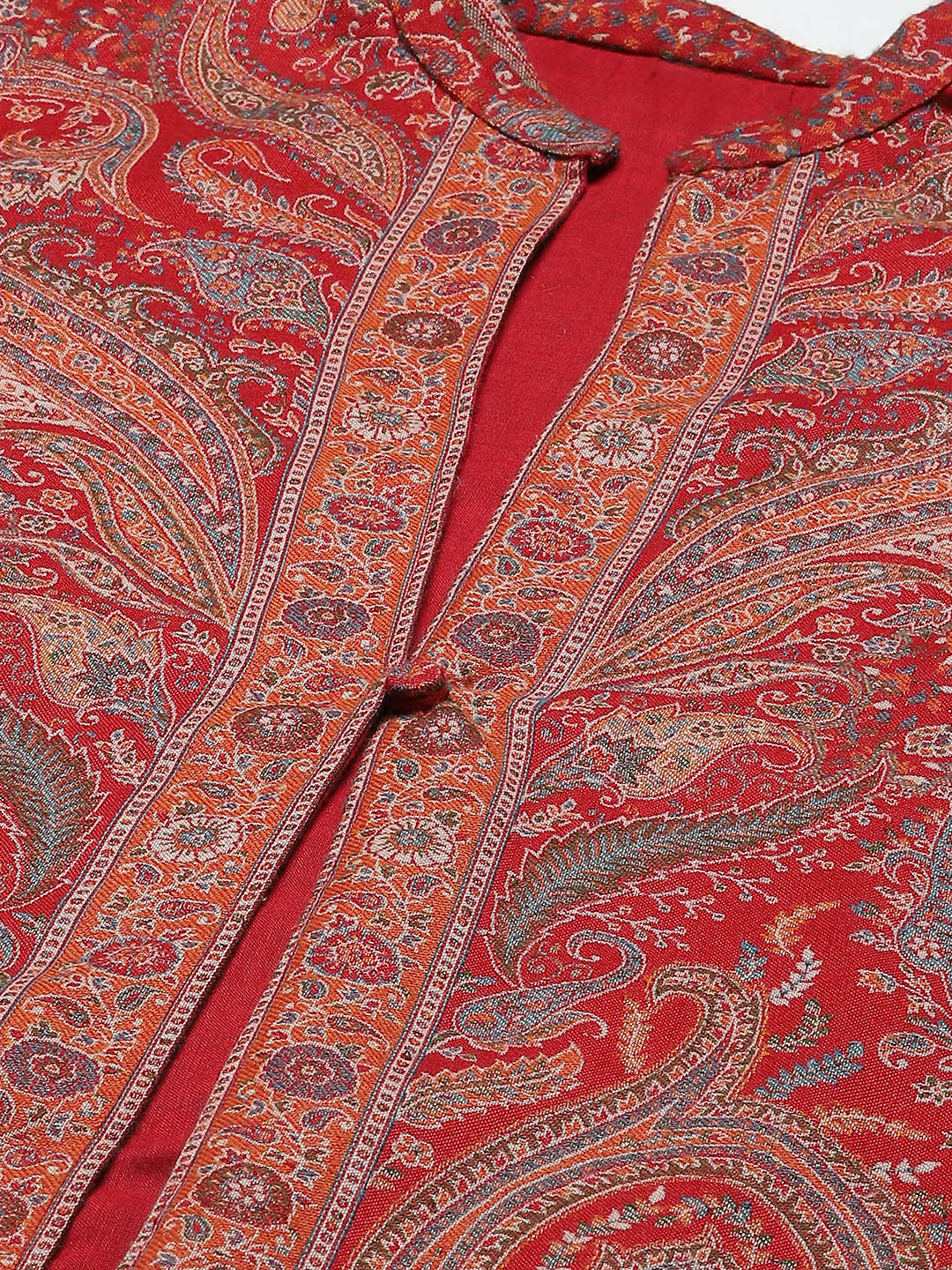 Resham Jaal Woven Pashmina Kurta With Pants &amp; Jacket