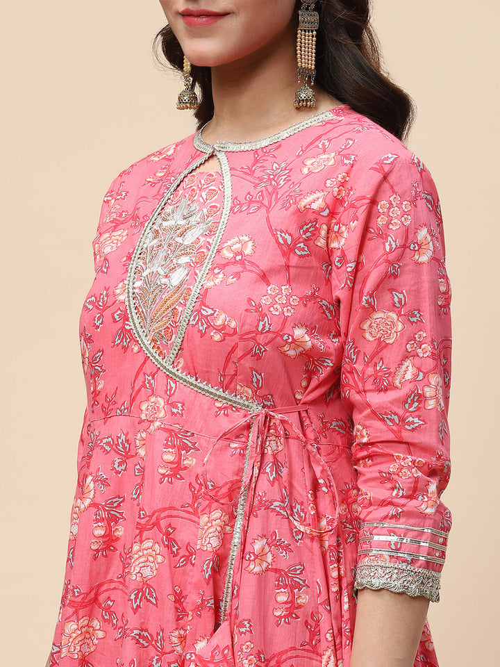 Printed Cotton Double Layer Anarkali Kurta