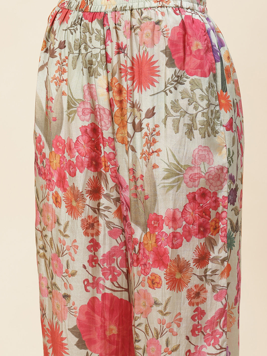 Floral Printed Crepe Co-Ord Set With Belt