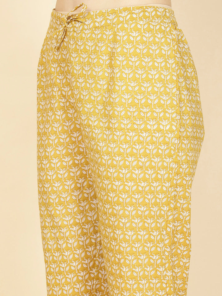 Printed Cotton Kurta With Pants