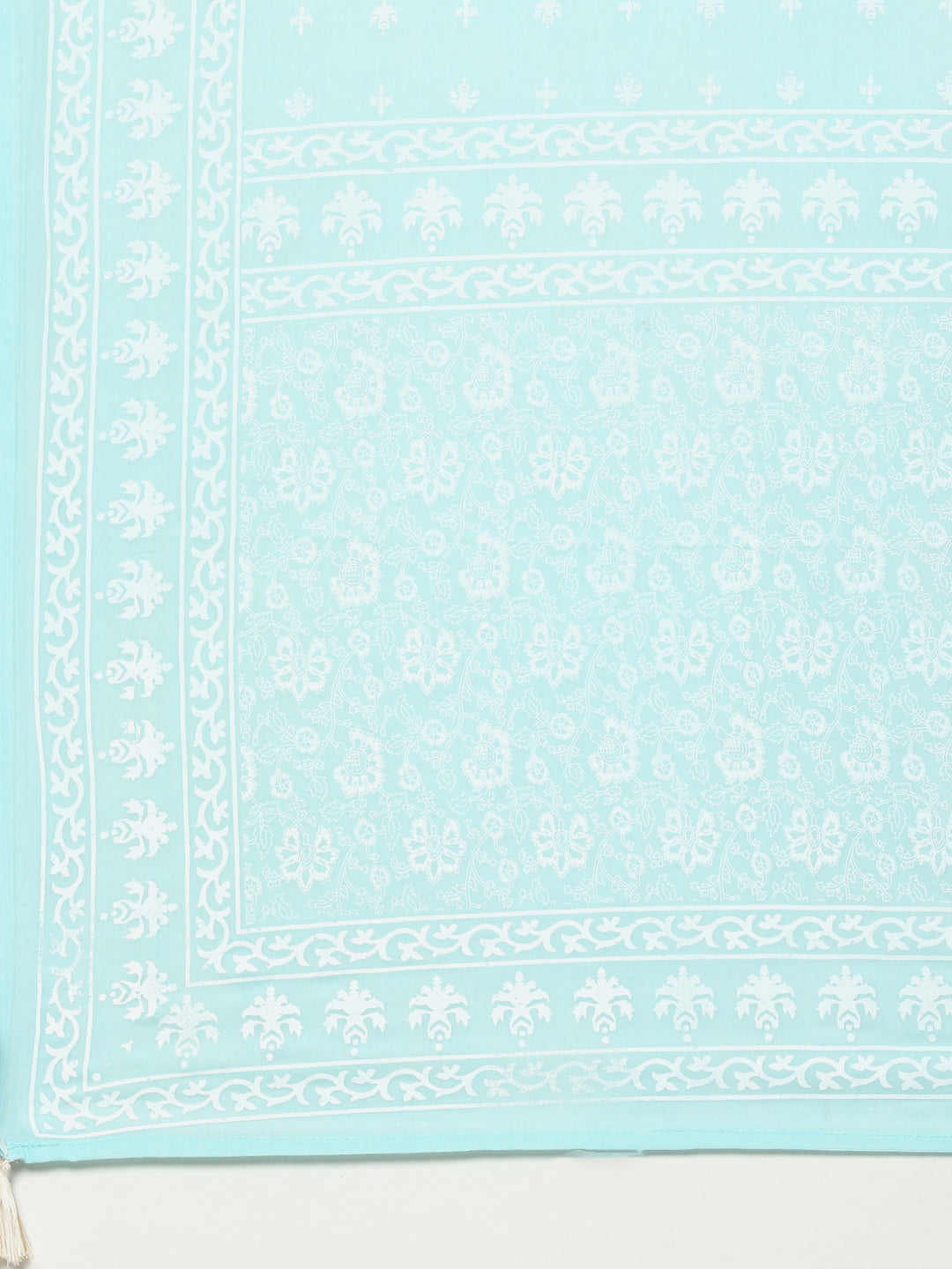 Resham Neck Booti Printed Cotton Kurta With Pant &amp; Cotton Dupatta
